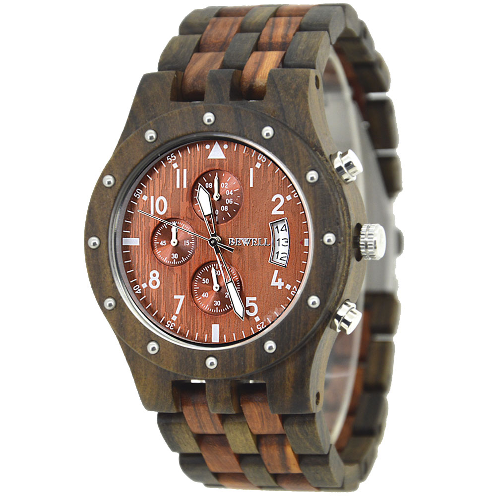 Een natuurlijke look met een houten horloge voor heren